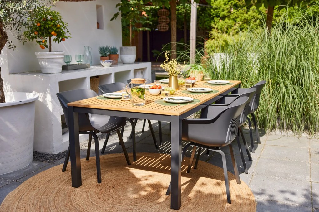 Hartman Sonata tuintafel 220x100 cm. – Teak/Antraciet