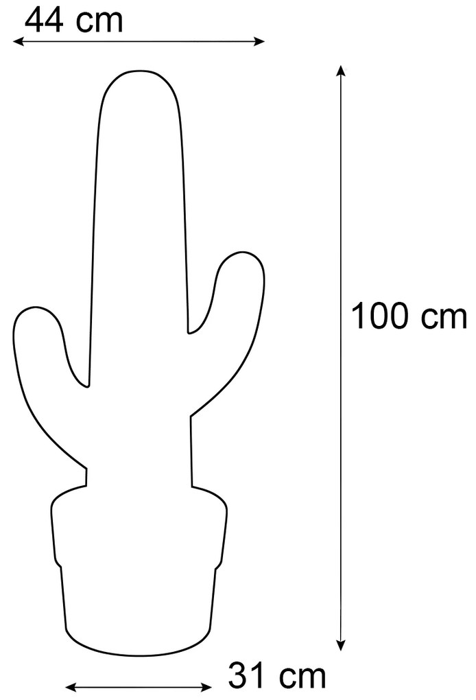 Buiten vloerlamp wit incl. LED oplaadbaar IP65 - Kaktus Modern IP65 Buitenverlichting Lamp