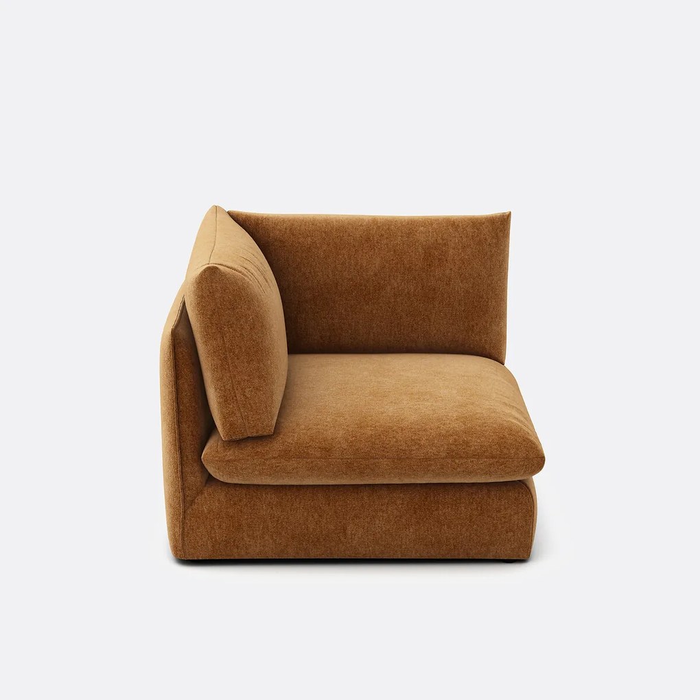 Hoekelement voor modulaire bank, in gemêleerd polyester, Malo