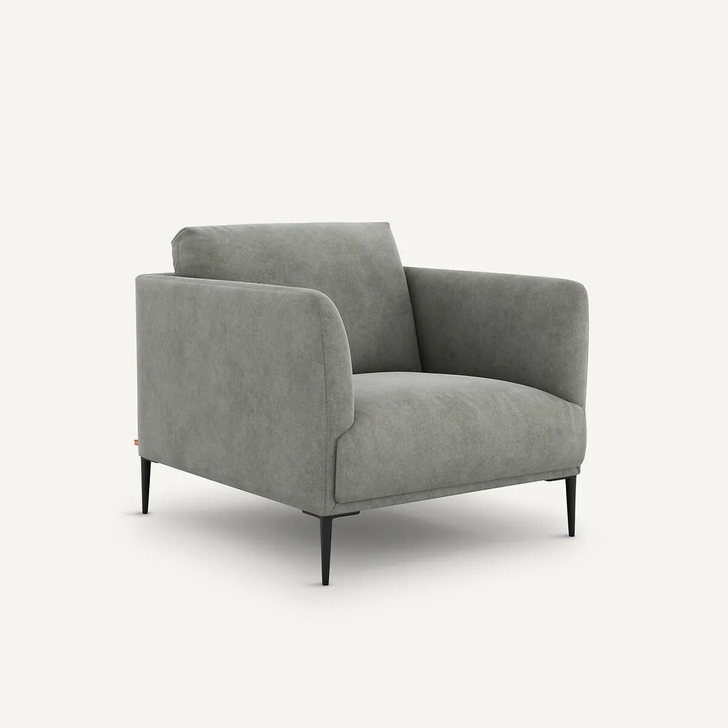 Fauteuil in stonewashed fluweel, Oscar E. Gallina