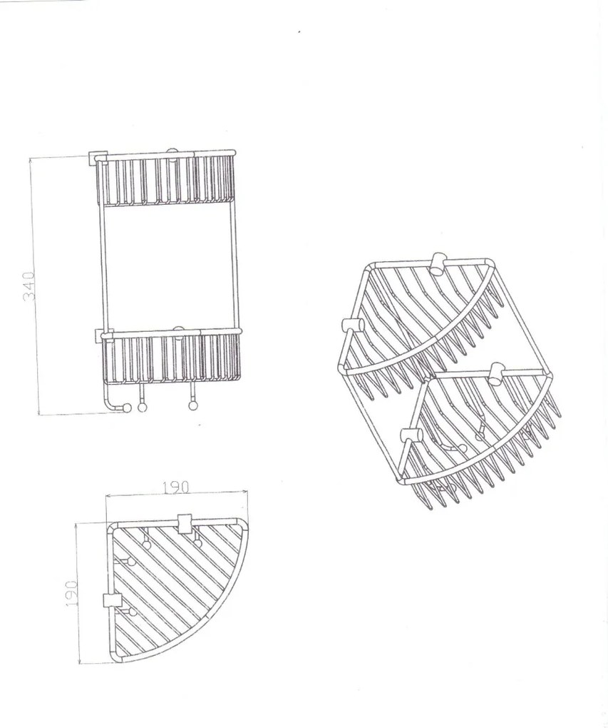 Eastbrook Solid messing doucherek dubbel hoek zwart mat