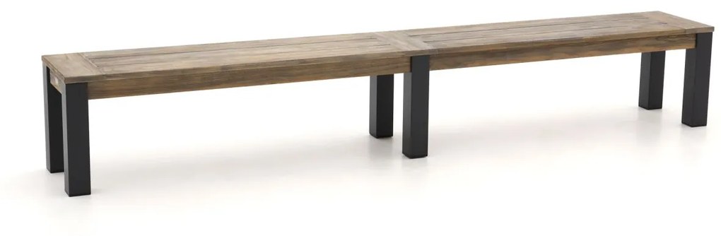 Picknickbank ROUGH  | Teakhout | 4 personen | Tuinbank Grijs/Old Teak Greywash | 285cm | Kees Smit Tuinmeubelen