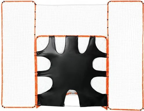 VEVOR 3-in-1 Lacrosse-doel met achterstop en doelwit, 12' x 9' Lacrosse-net, Lacrosse-rebounderuitrusting voor in de achtertuin met stalen frame, snel en eenvoudig op te zetten trainingsnet, perfect