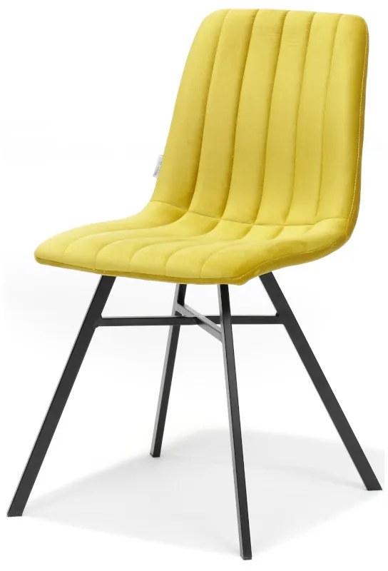 Eetkamerstoel - Dex - stof Velours okergeel