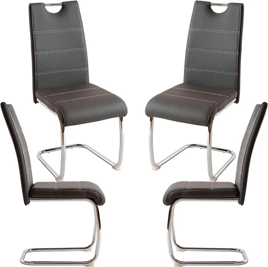 Set 4 Hallen Kunstlederen Stoelen