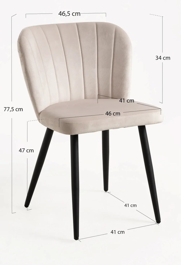 Pak 4 Fluwelen Luk Stoelen