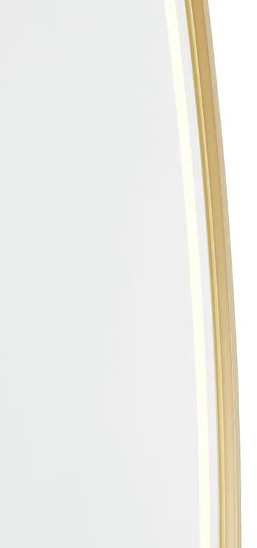 Badkamerspiegel goud incl. LED met touch dimmer ovaal - Miral Modern IP44 Lamp