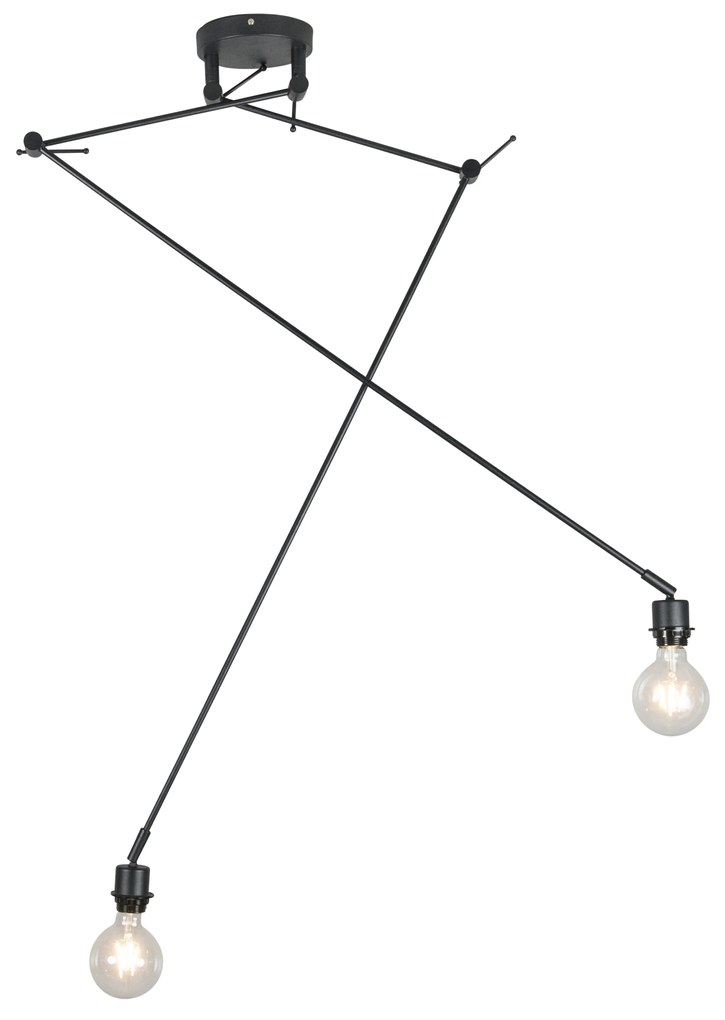 Eettafel / Eetkamer Moderne hanglamp zwart 2-lichts - Blitz Modern Binnenverlichting Lamp