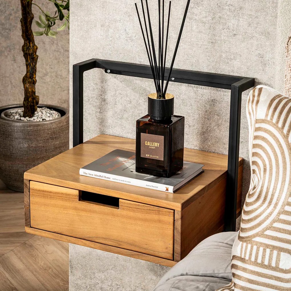 Hangend Nachtkastje Hout Licht - 44x35x45cm.