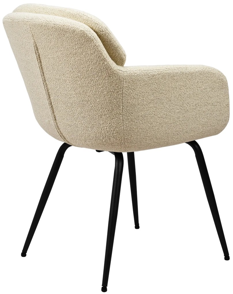 GEORGIA Creme (stof Monza 90) - MODERNE GESTOFFEERDE DRAAISTOEL VOOR WOONKAMER/EETKAMER/LOFT KANTOOR