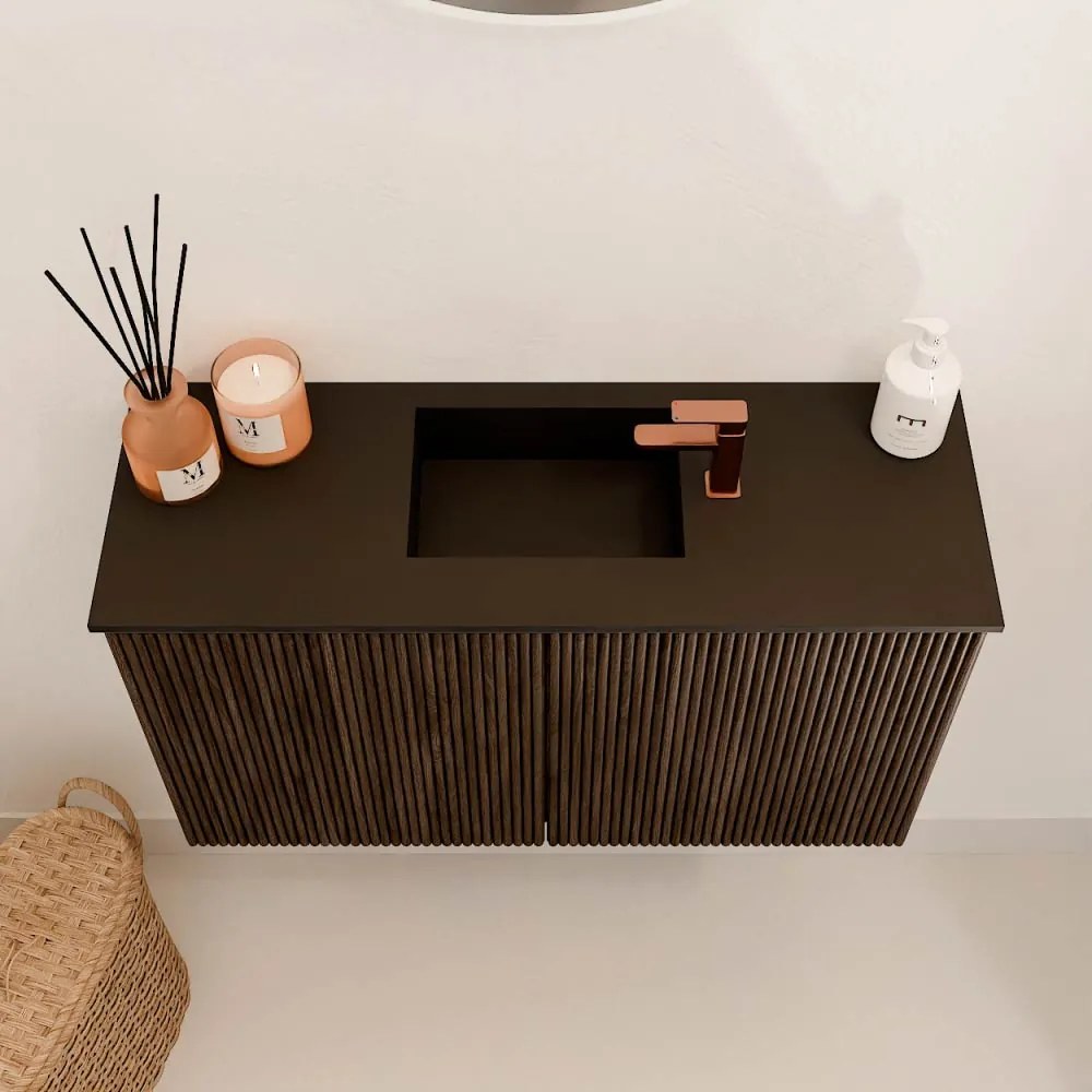 Mondiaz Joya 70cm toiletmeubel walnut met wastafel faye midden 1 kraangat urban