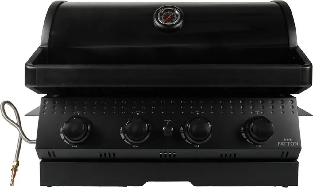 Patton Opus Inbouw Gasbarbecue 3 + 1 - zwart