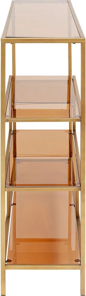 Laag Wandrek Staal Met Glas Goud - 115x30x100cm.