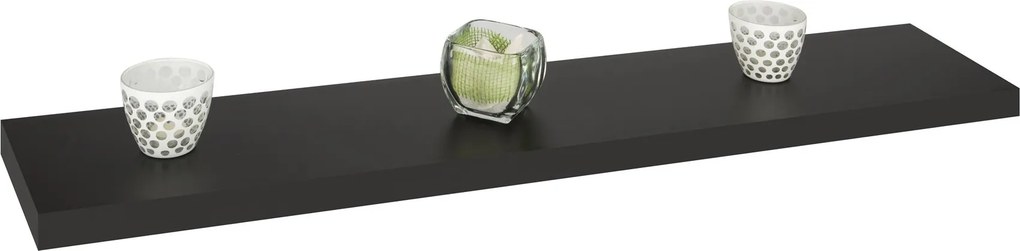 Practo Home wandtablet zwart zwart - Muurdecoratie - 23,5x120x3,8cm