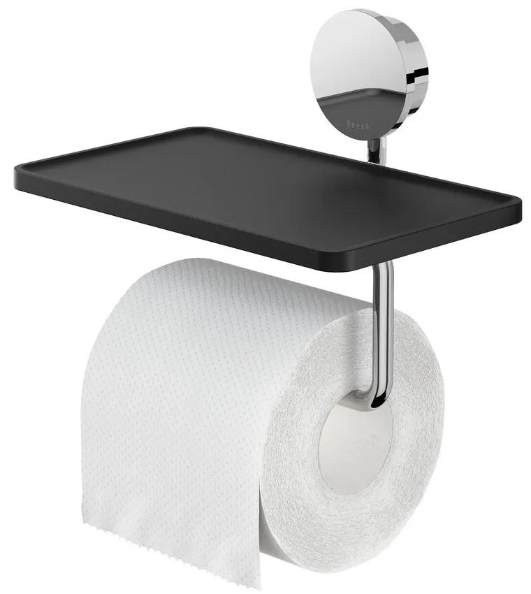 Geesa Opal toiletrolhouder met planchet chroom