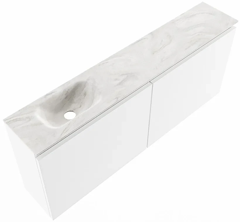 Mondiaz Ture DLux toiletmeubel 120cm talc met wastafel ostra links zonder kraangat