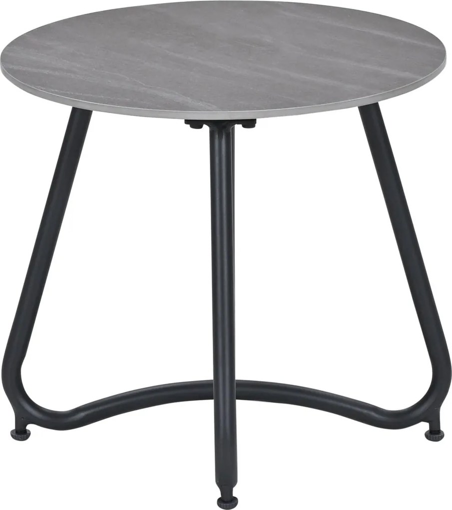 Garden Impressions Fons bijzettafel Ø45xH41 cm – carbon black - Centostone Napoli sand