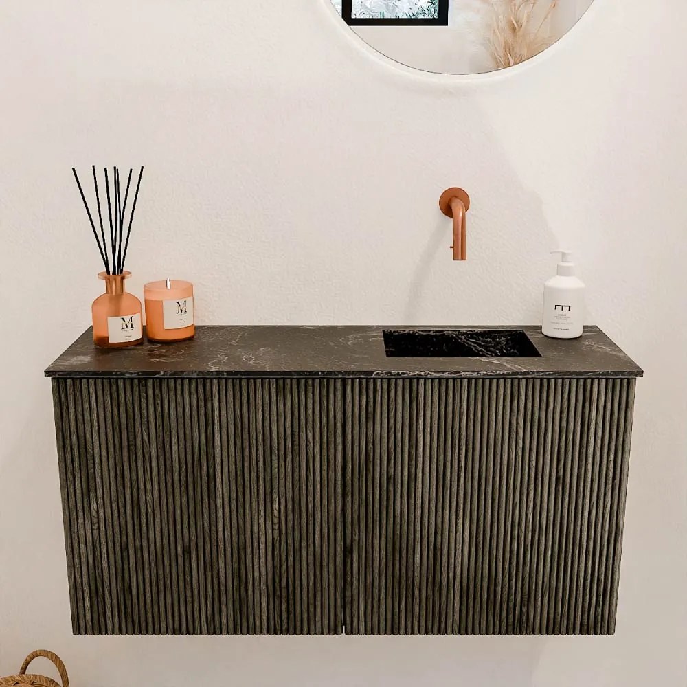 Mondiaz Joya DLux 80cm toiletmeubel shadow met wastafel faye rechts zonder kraangat lava