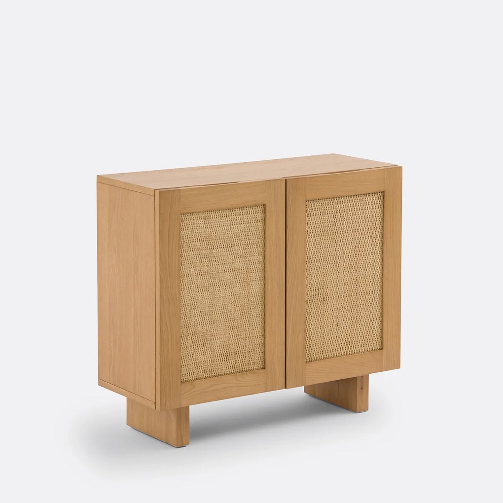 Bankrug of dressoir van eikenhout, fineer en rotanriet, ARTY