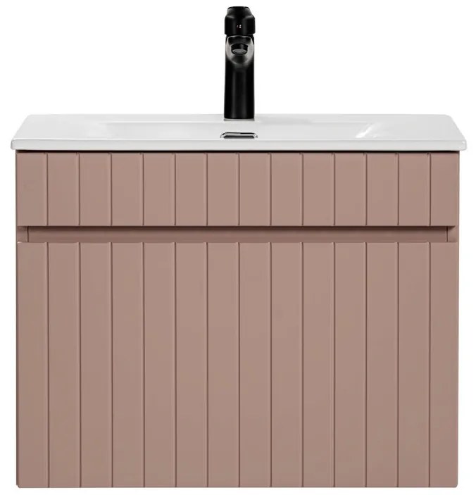 Comad Iconic Rose badkamermeubel 60cm met witte wastafel 1 kraangat roze