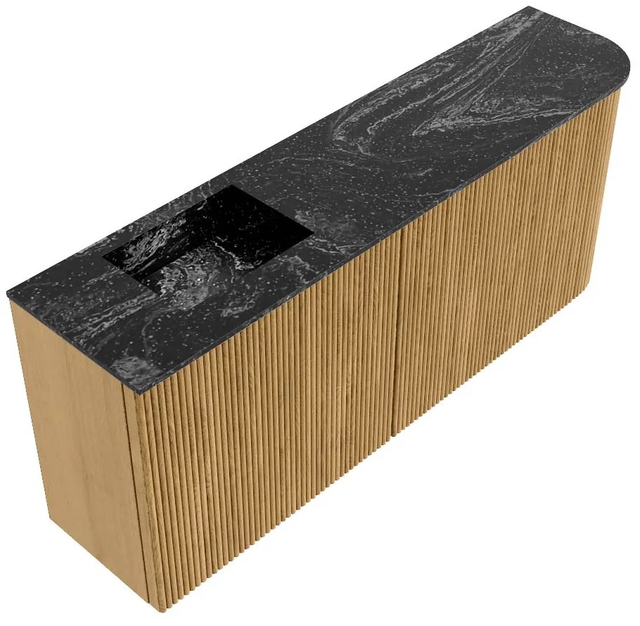 Mondiaz Joya DLux 100cm toiletmeubel ronding rechts oak met wastafel faye links zonder kraangat lava