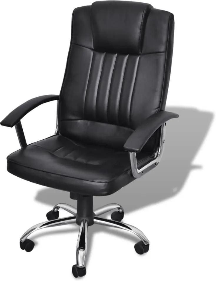 Bureaustoel met exclusief design zwart 65x66x107-117 cm leer
