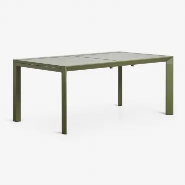 Rectangulaire Uitschuifbare Aluminium Tuintafel 180-240x100 Cm Starmi Groen – Intens Olijf - Sklum