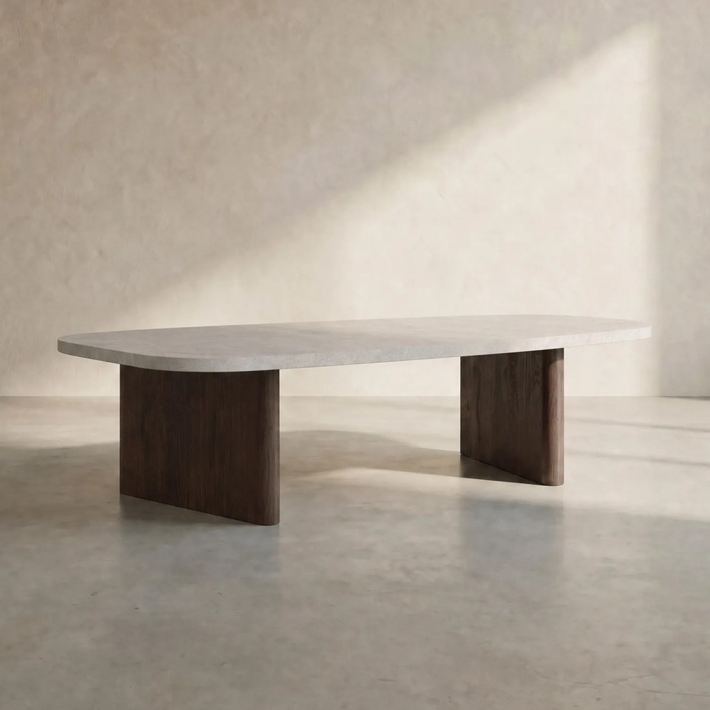 Organische Salontafel Bruin - 65 X 130cm.