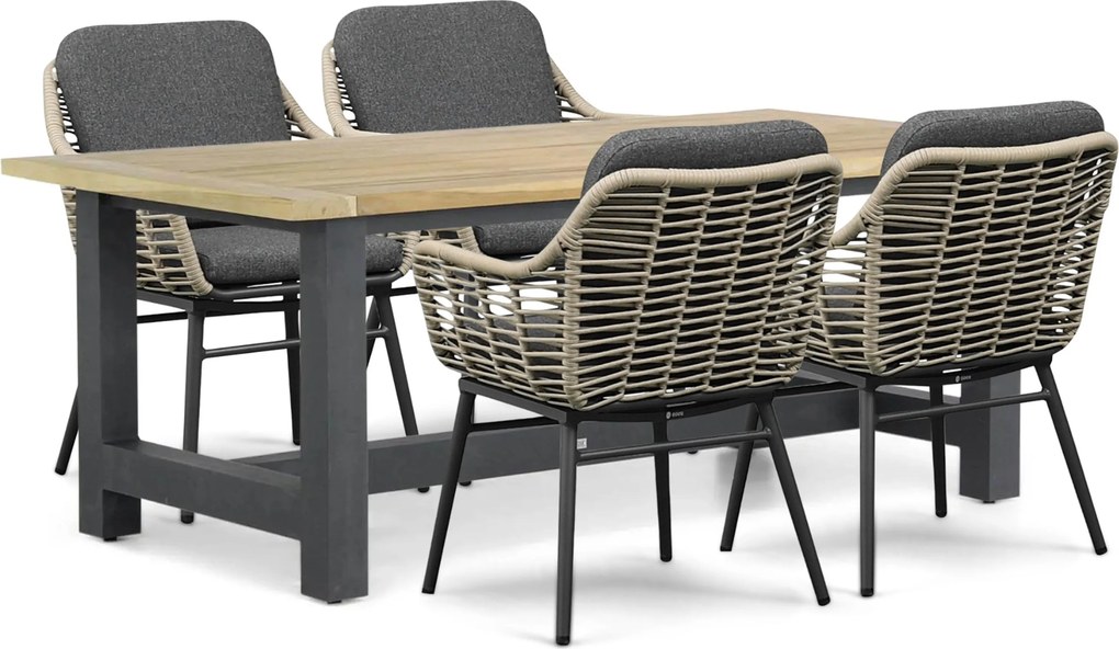 Tuinset 4 personen 200 cm Rope Grijs Coco Antoni/San