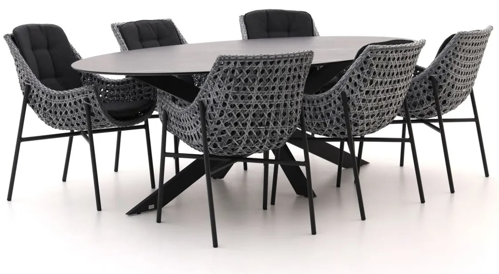 Manifesto Novara/Furato ellips 240cm dining tuinset 7-delig