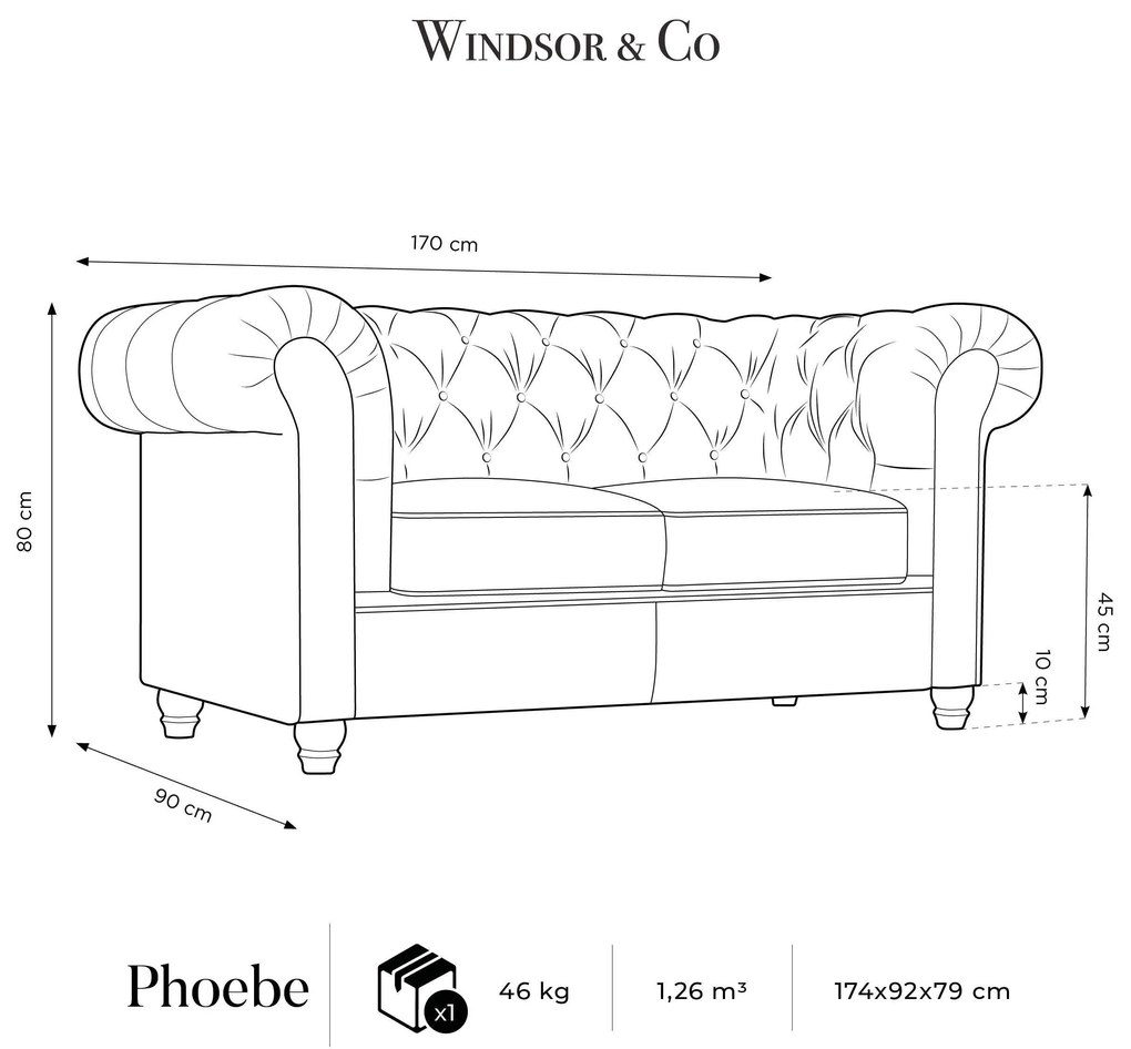 2-zitsbank Phoebe velvet | Windsor & Co
