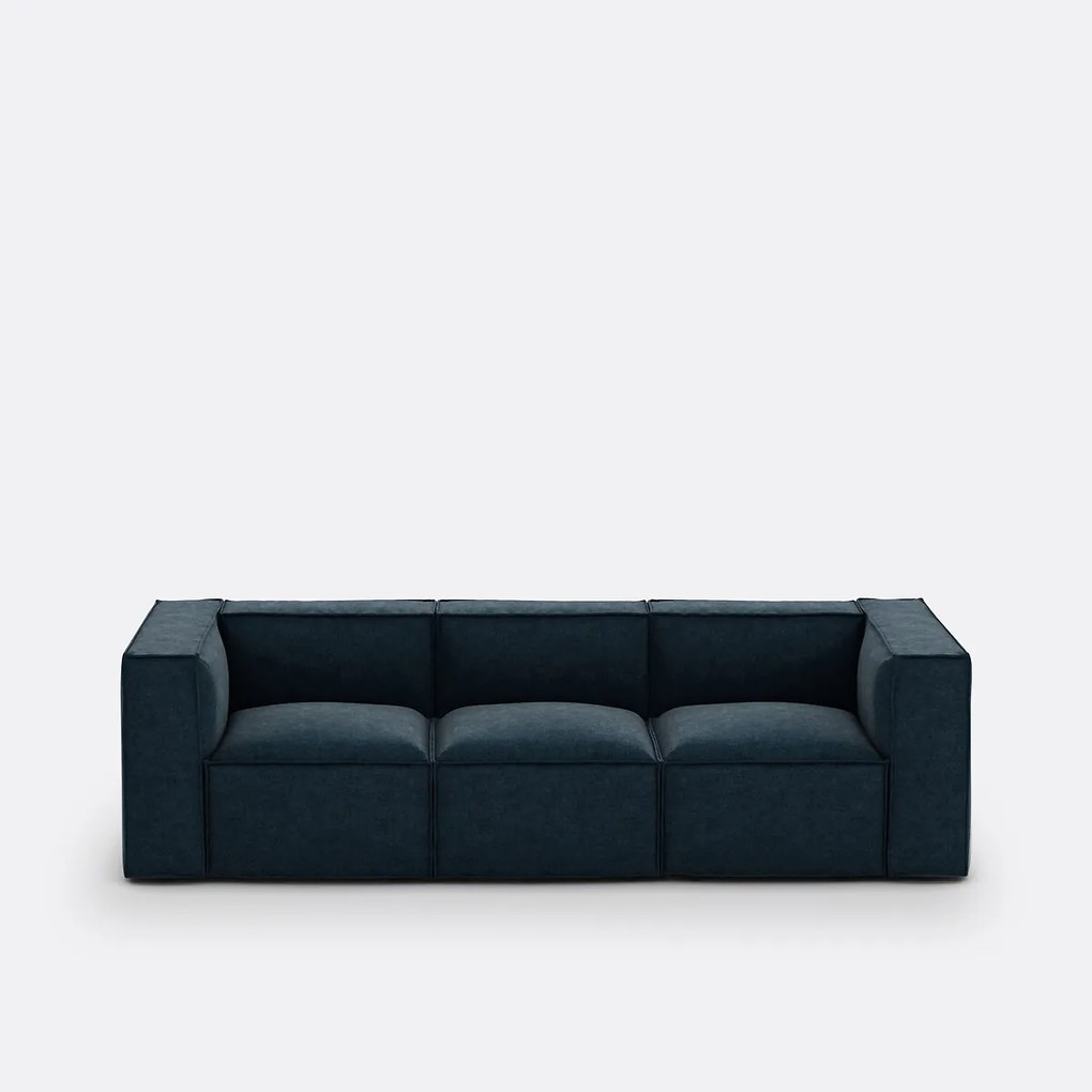 Modulaire bank, 3-zit, getextureerd fluweel, Seven