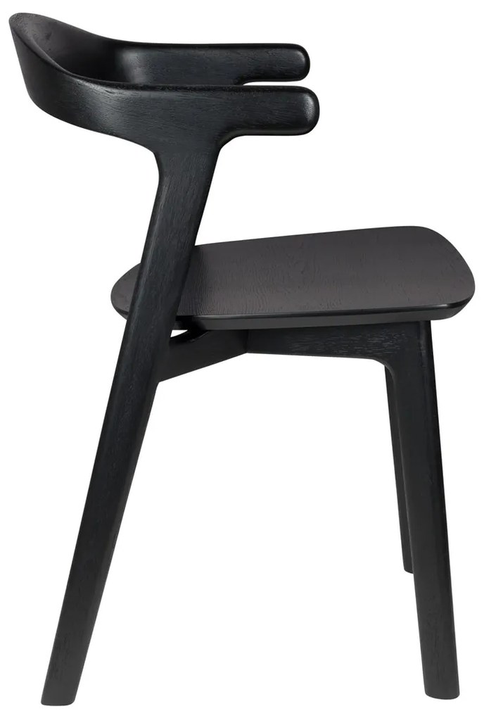 Zuiver Northwood Black Houten Eetkamerstoel Zwart Minimalistisch