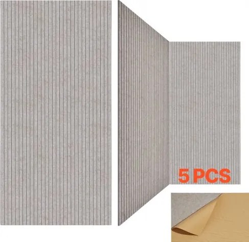 VEVOR 5-pack akoestische panelen met zelfklevende tape, 1200x600x10 m geluidsdichte schuimpanelen, akoestische wandpanelen van polyestervezels, voor thuis, studio, kantoor, theater, kameel