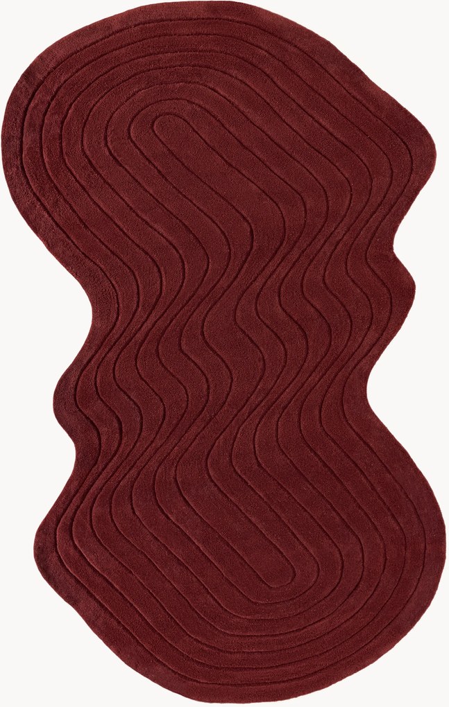 Handgetuft wollen vloerkleed Aliza in organische vorm