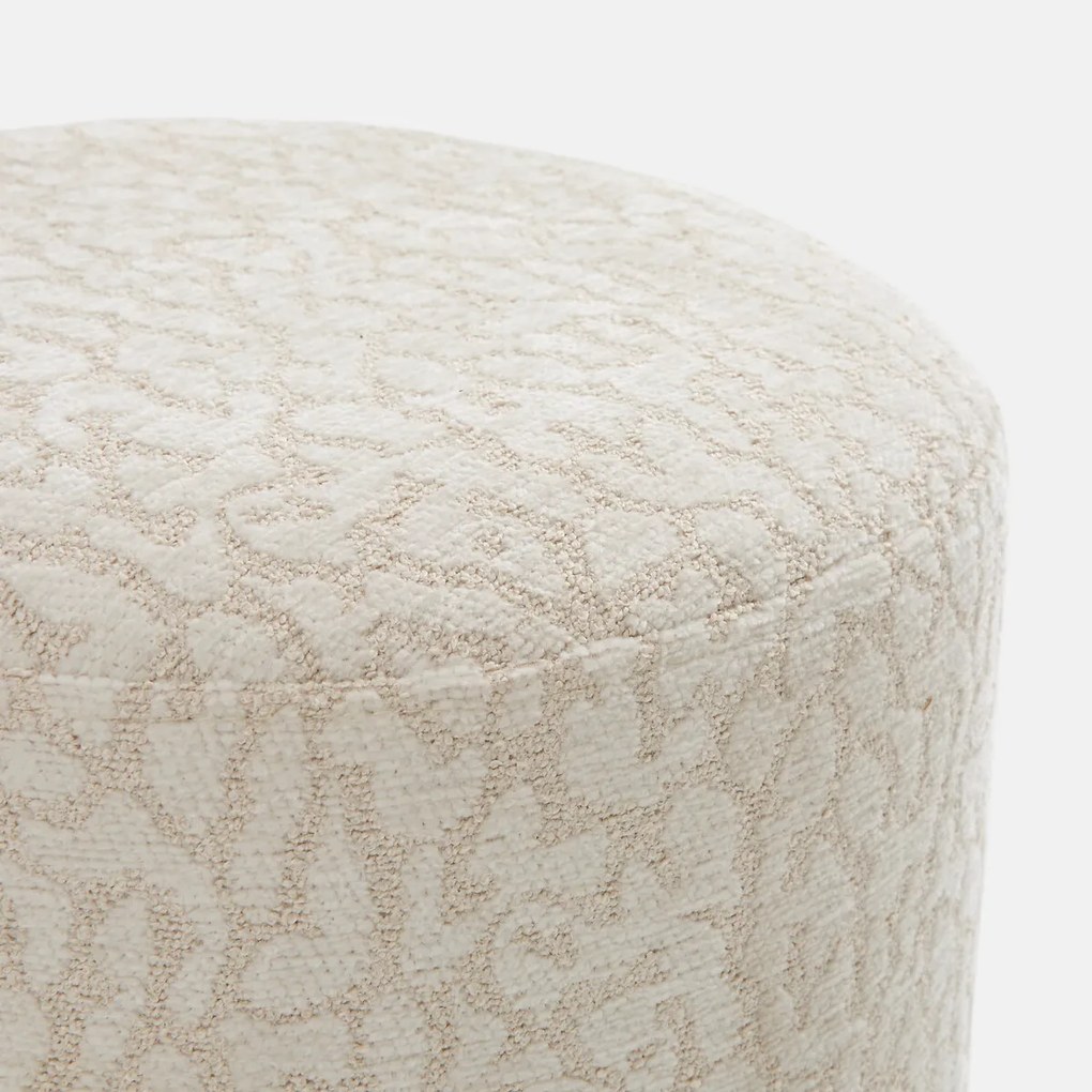 Pouf van bouclé, luipaardprint, POLINA