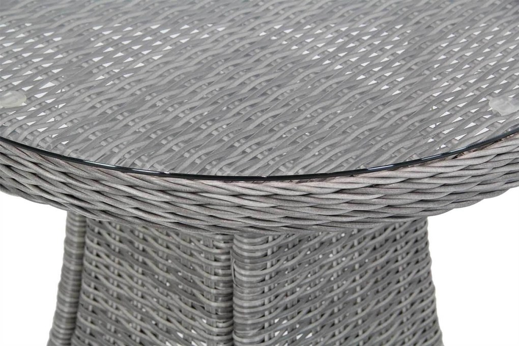 Tuinset Ronde Tuintafel 2 personen 70 cm Wicker Grijs Garden Collections Dublin/Bolton