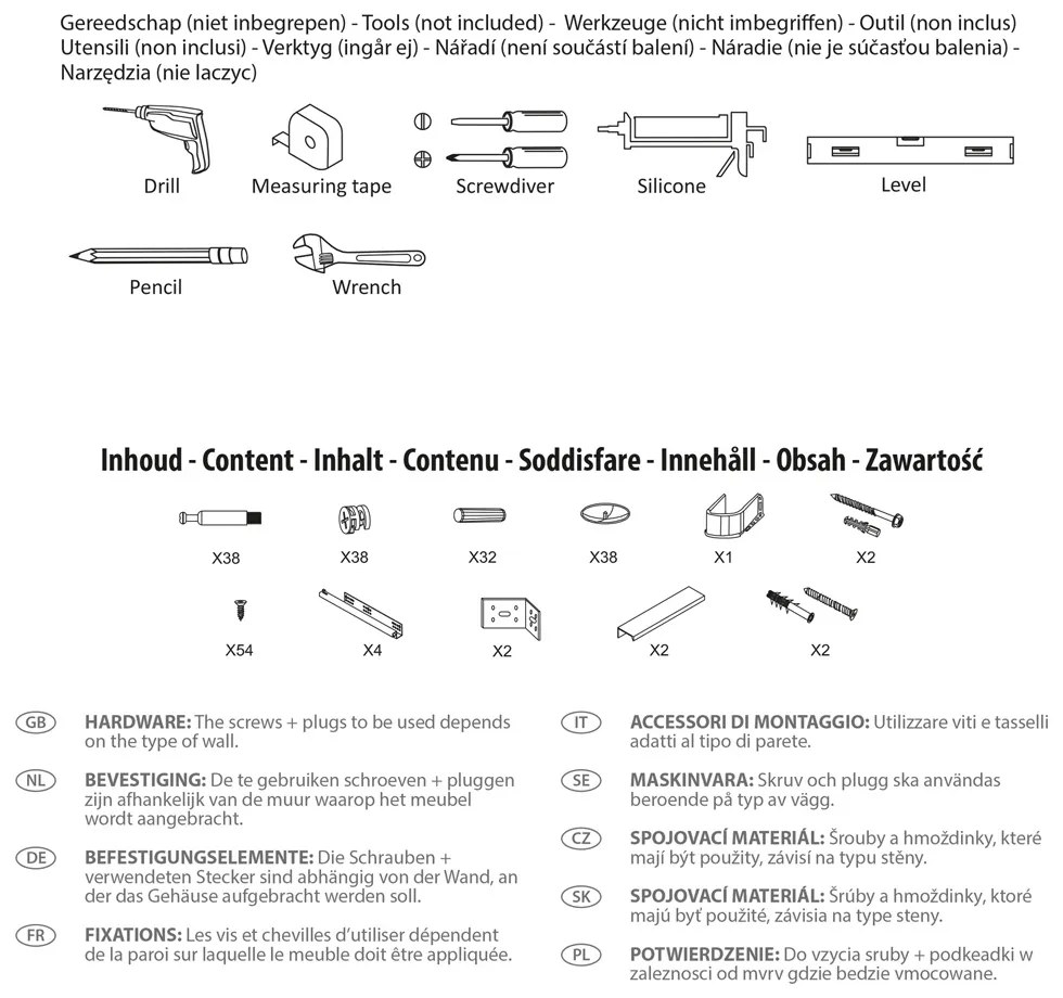 Differnz Bolo badmeubelset wit glans