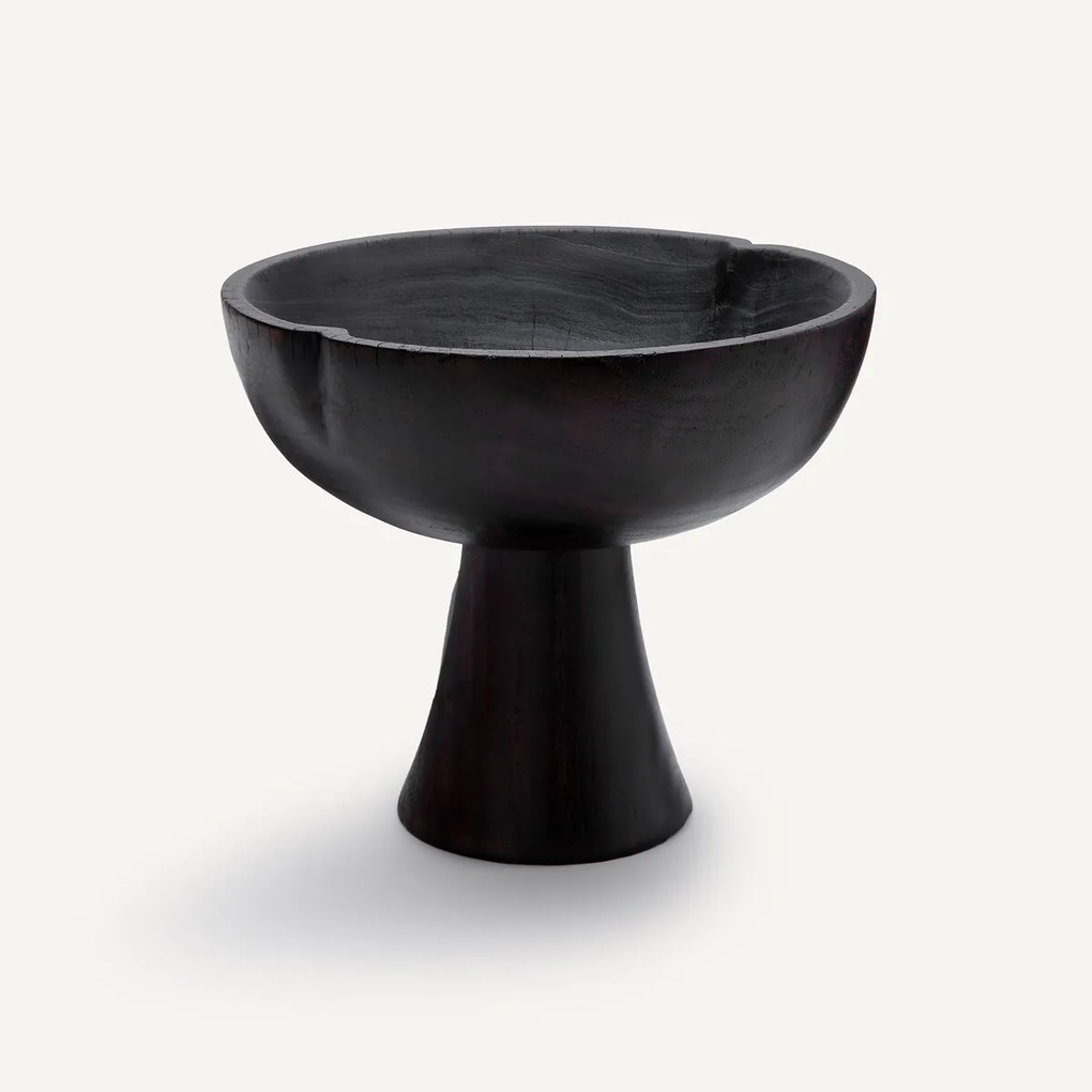 Schaal op voet van gebrand mahoniehout, Kuchoma