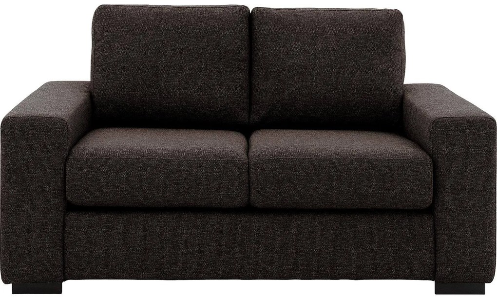 Goossens donkerbruin, stof, 2-zits, stijlvol landelijk