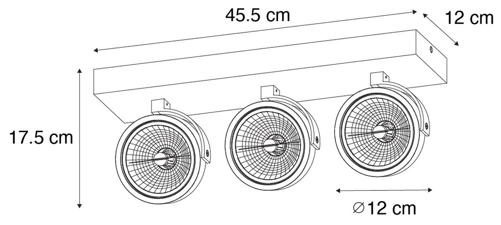 Design spot donkerbrons 3-lichts draai- en kantelbaar - Go