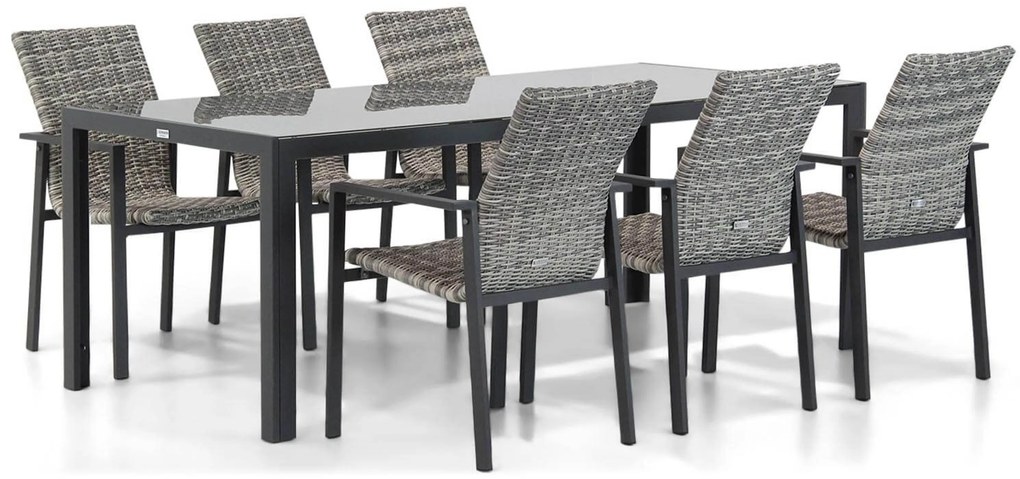 Tuinset 6 personen 210 cm Wicker Grijs Lifestyle Garden Furniture Upton/Mondello
