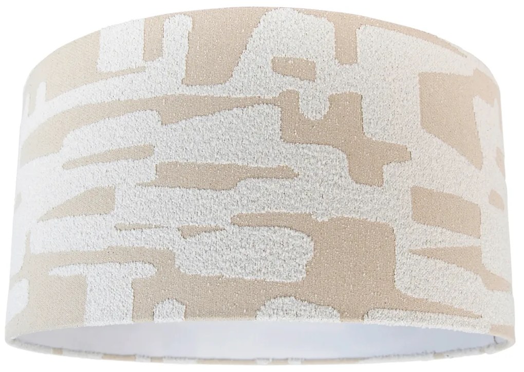 Stoffen lampenkap wit met beige gestreept 50/50/25 Modern Scandinavisch cilinder / rond rond