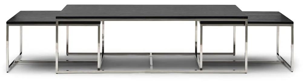 Rivièra Maison - Nomad rectangular Coffee Table Set of 3, black - Kleur: zwart
