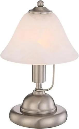 Tafellamp Antique nikkel wit