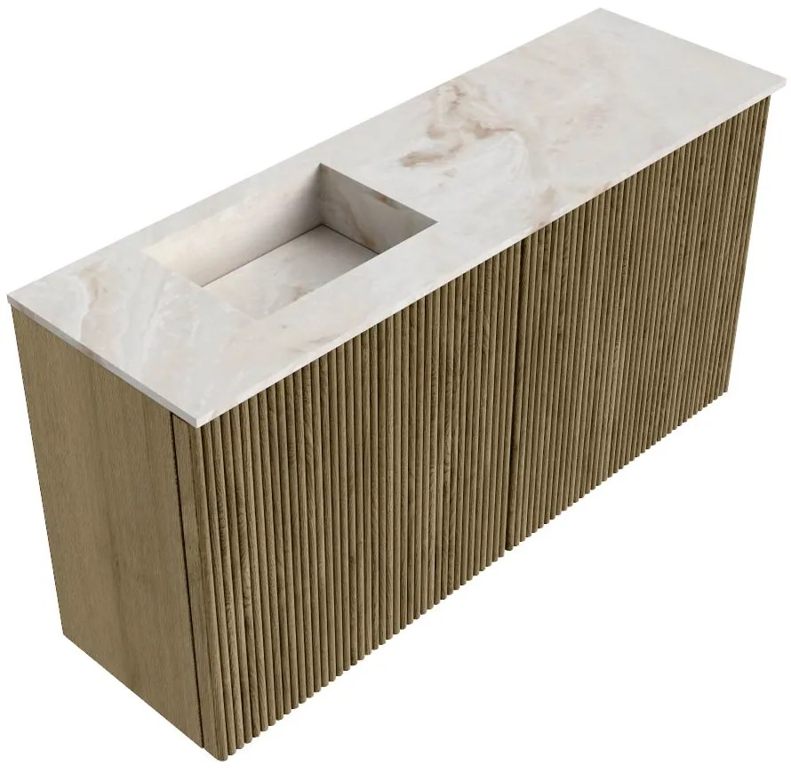 Mondiaz Joya DLux 80cm toiletmeubel dusk met wastafel faye links zonder kraangat frappe