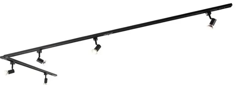 Modern railsysteem met 5 spots zwart 1-fase  - Iconic Jeany