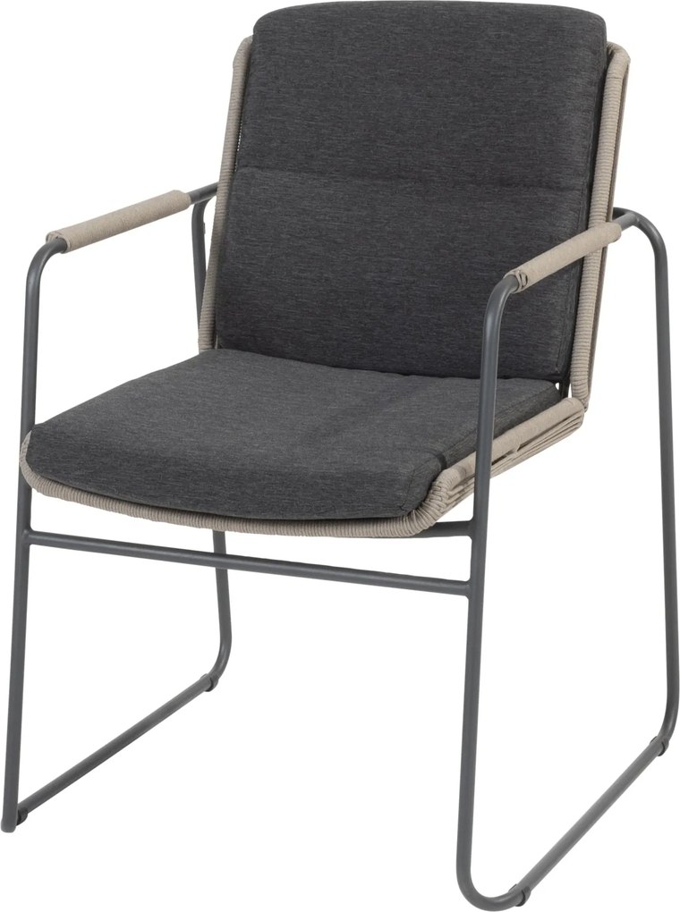 Showroommodel 4 x Parma tuinstoel stapelbaar antraciet taupe Taste 4SO