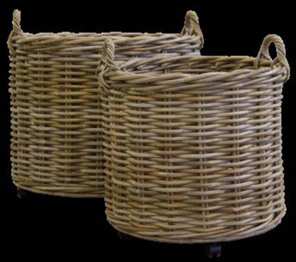 Teak & Living Wasmand rond groot