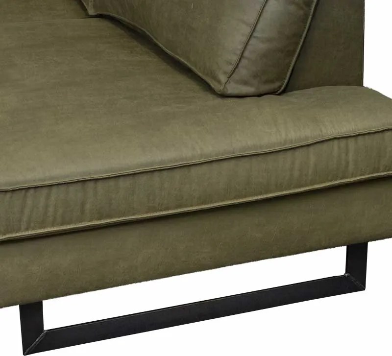 Hoekbank / Loungebank Riverdance | Rechts | Leer Dalton groen 14 | 2,90 x 2,17 mtr